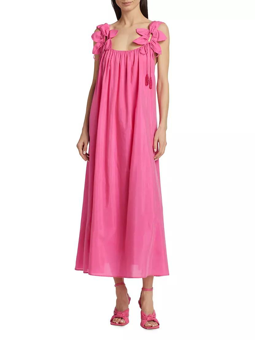 Petal Cotton-Blend Shift Midi-Dress Product Image