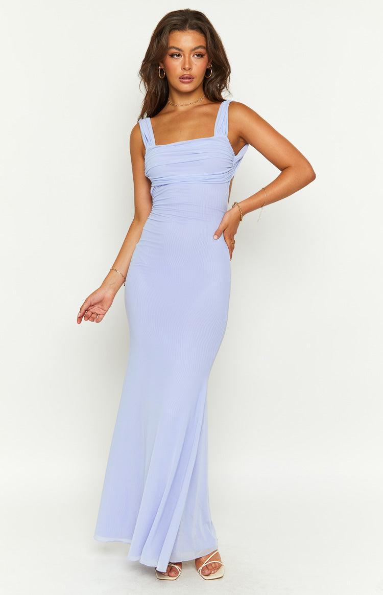 Beverley Lilac Mesh Maxi Dress Product Image