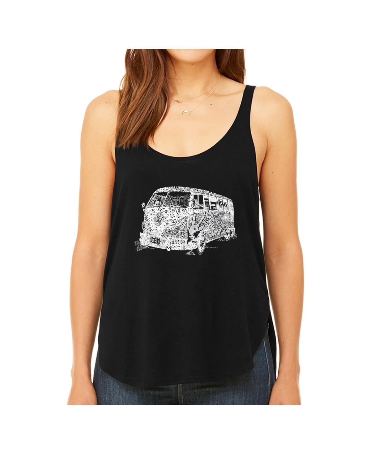 La Pop Art Womens Premium Word Art Flowy Tank Top- The 70s Product Image