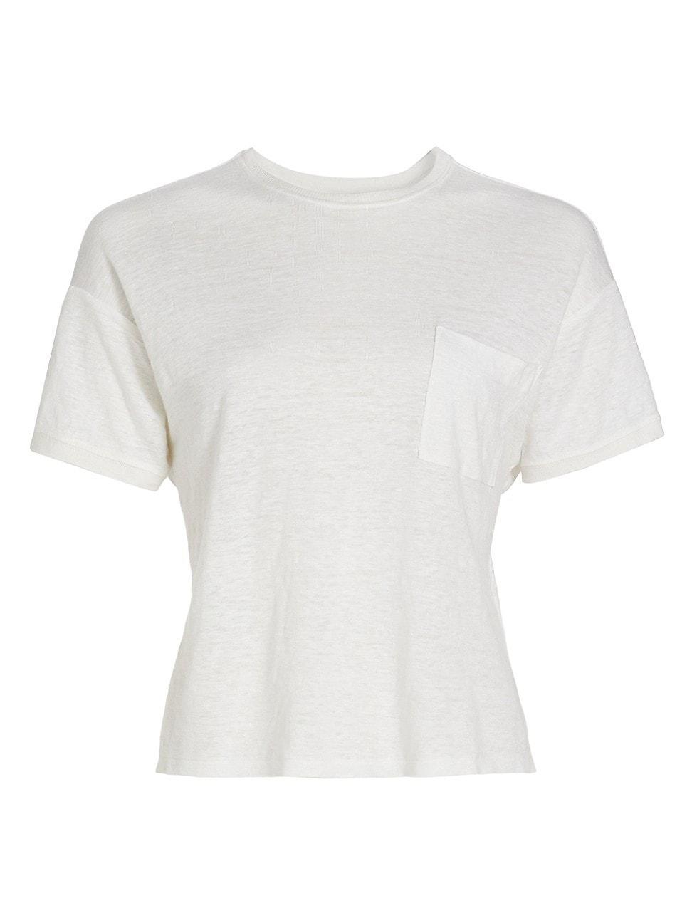 Womens Linen Crewneck T-Shirt Product Image