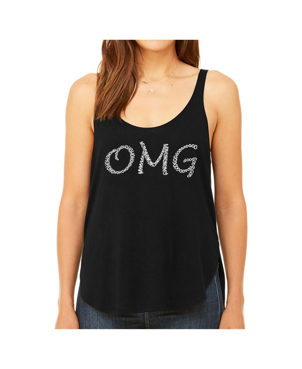 La Pop Art Womens Premium Word Art Flowy Tank Top- Omg Product Image