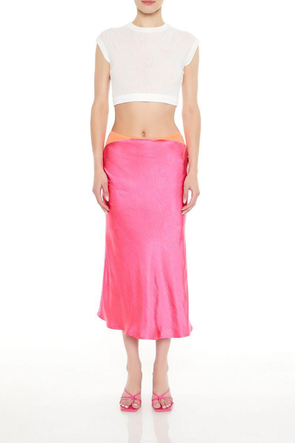 Satin Colorblock Maxi Skirt | Forever 21 Product Image