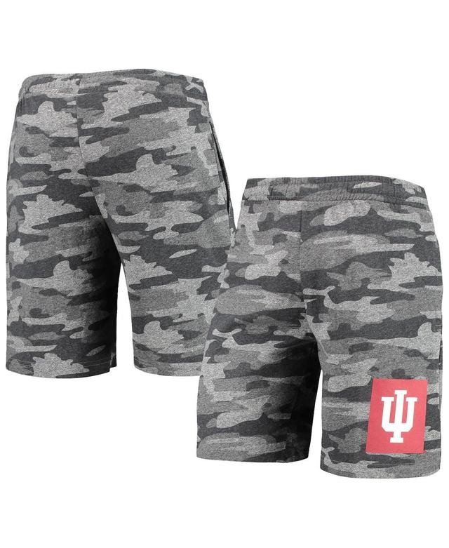 Mens Concepts Sport Charcoal/Gray Indiana Hoosiers Camo Backup Terry Jam Lounge Shorts Product Image