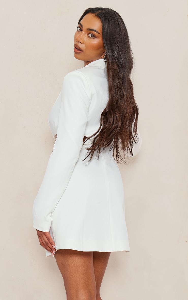 Tall White Cut Out Detail Blazer Dress Product Image