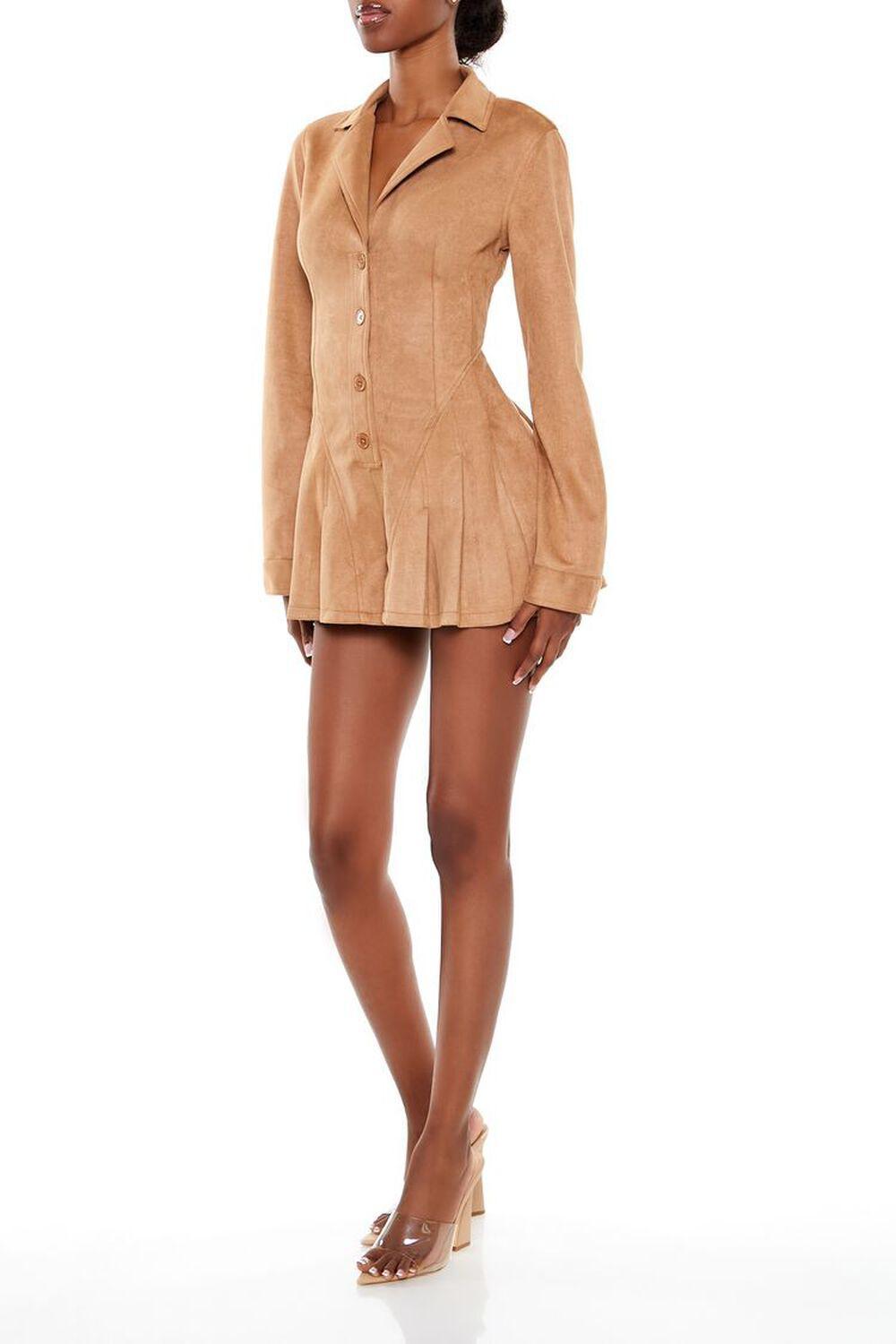 Pleated Faux Suede Romper | Forever 21 Product Image