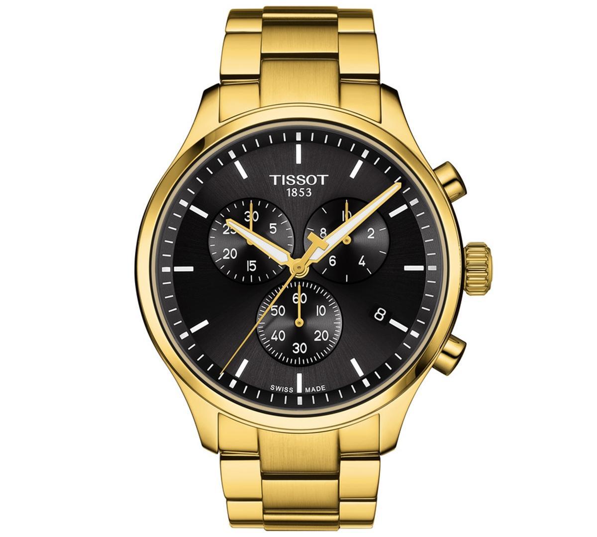 Tissot Mens Swiss Chronograph Chrono Xl Classic Gold-Tone Stainless Steel Bracelet Watch 45mm Product Image