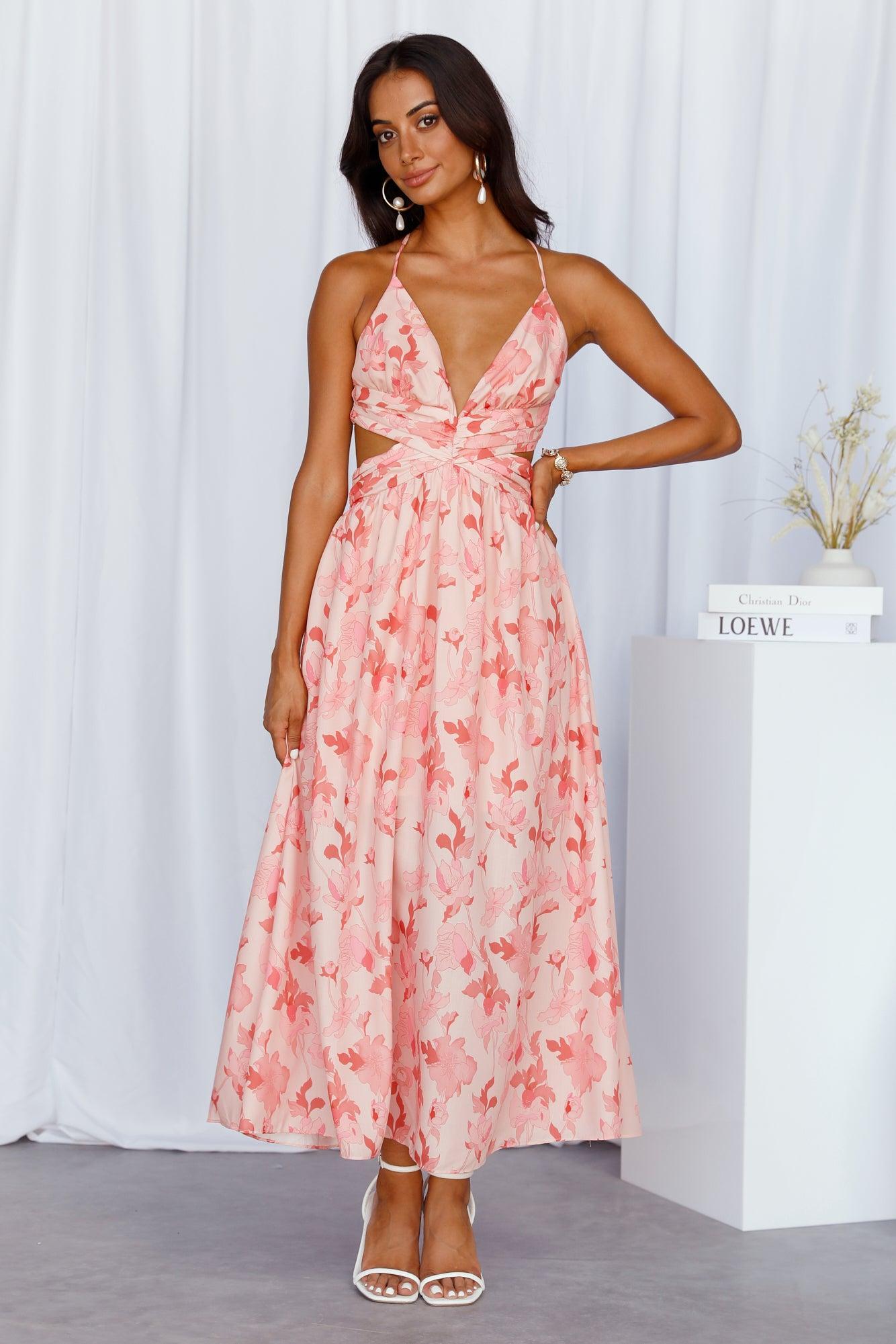 Floral Visits Maxi Dress Pink Product Image