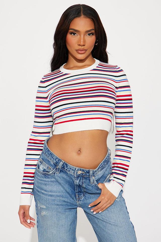 Miss Americana Striped Sweater - Multi Color Product Image