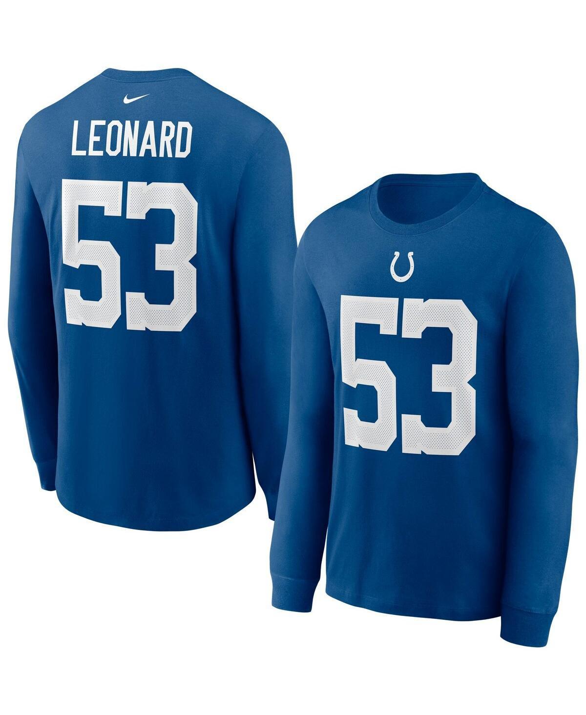 Mens Nike Darius Leonard Royal Indianapolis Colts Player Name and Number Long Sleeve T-shirt Product Image