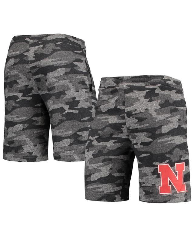 Mens Concepts Sport Charcoal/Gray Nebraska Huskers Camo Backup Terry Jam Lounge Shorts Product Image