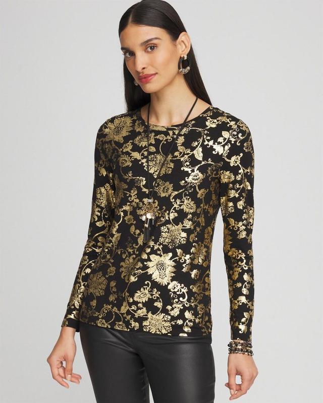 Touch of Cool™ Foiled Floral Layering Tee Product Image