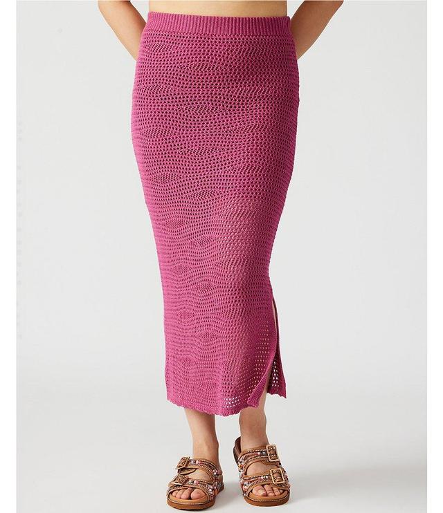 Steve Madden Liliana Crochet Side-Slit Midi Skirt Product Image