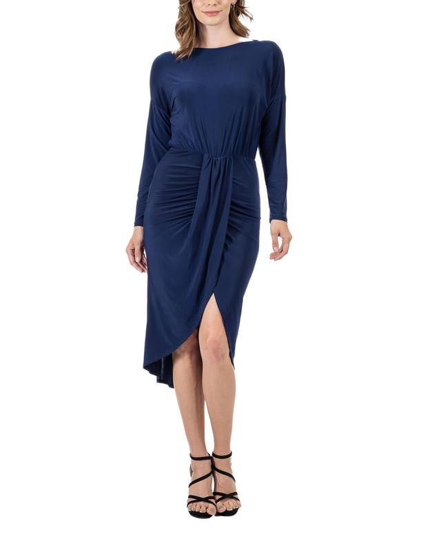 24seven Comfort Apparel Womens Long Sleeve Knee Length Dress Product Image