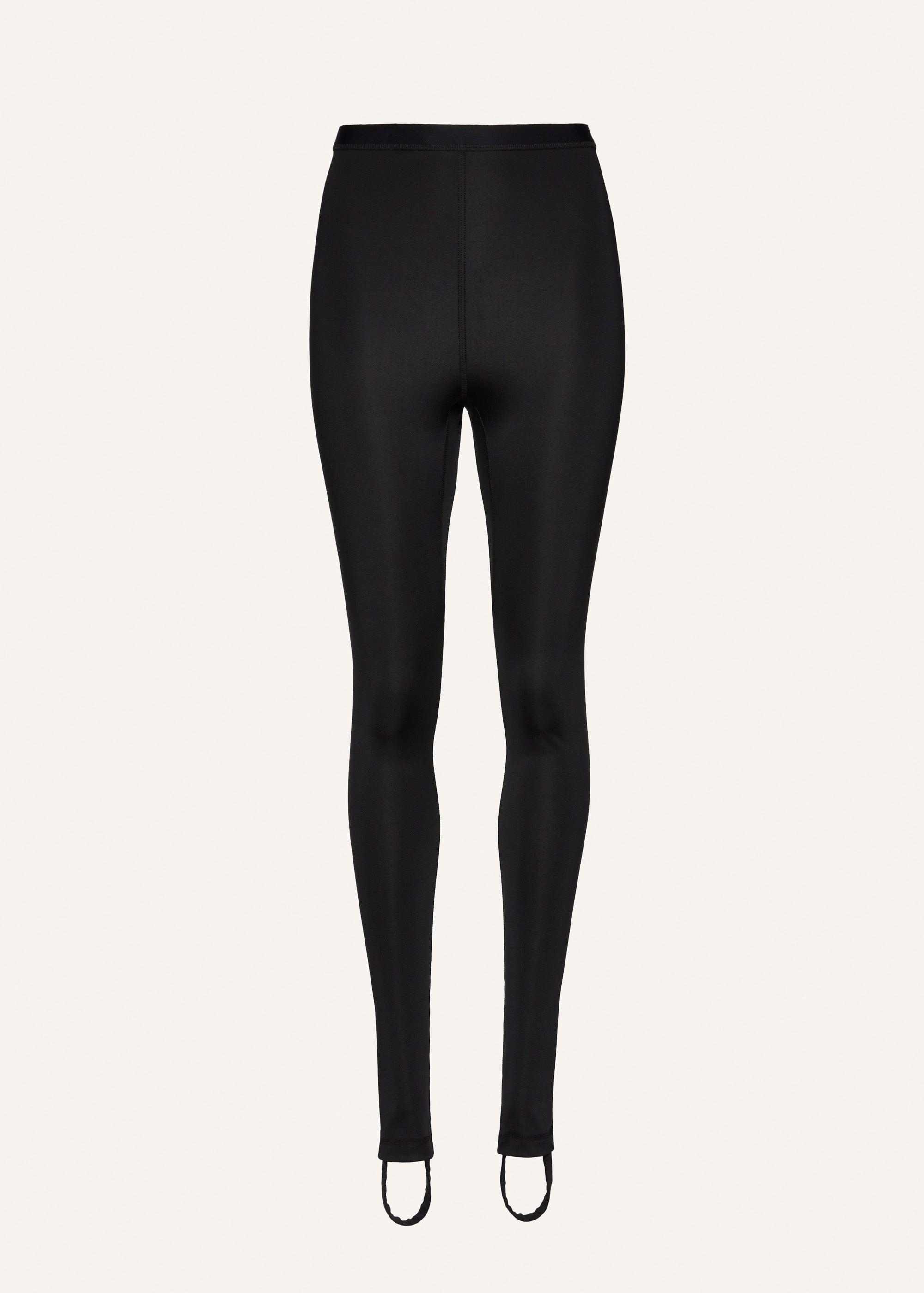 Slim stirrup leggings in black Product Image