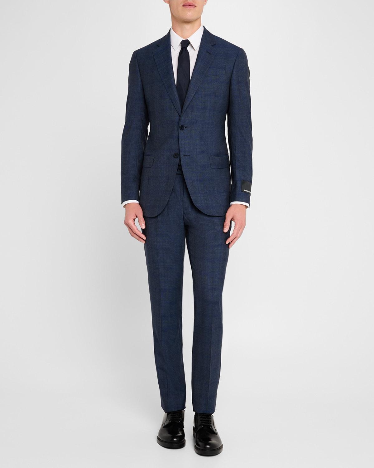 Men's 130s Wool Plaid Suit Product Image