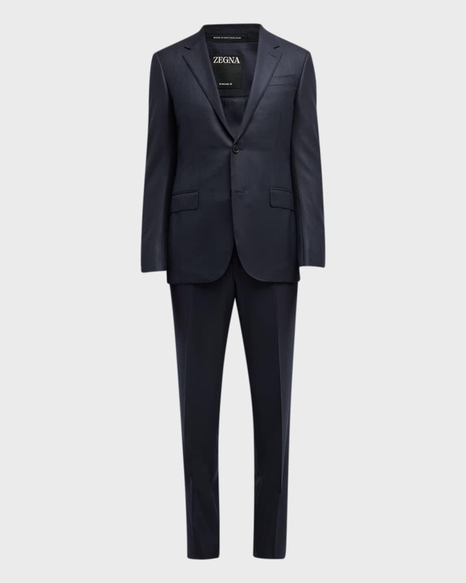 Men's Striped Wool Suit Product Image