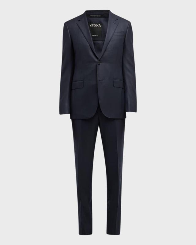 Men's Striped Wool Suit Product Image