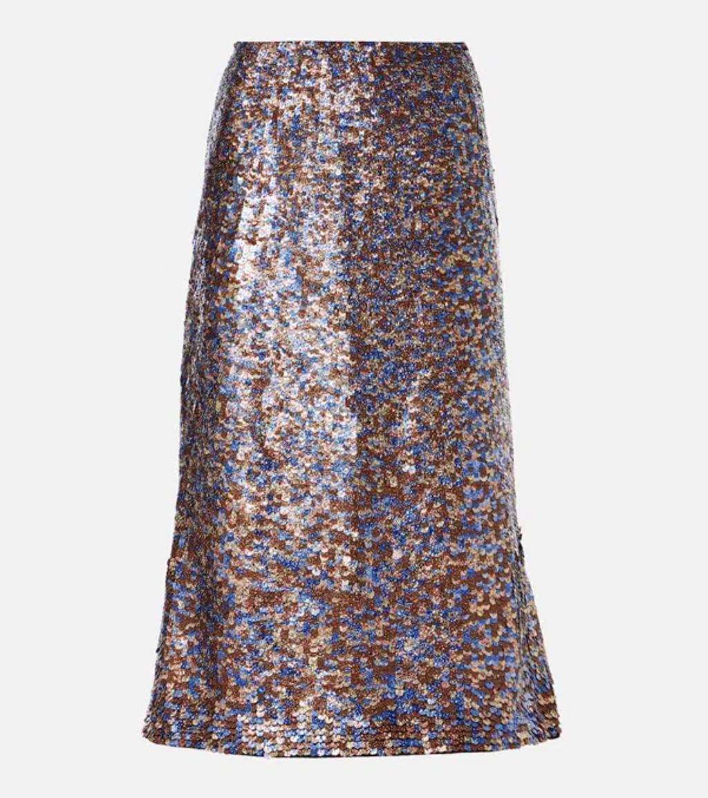 Sequined Wool-blend Midi Skirt In Multi Product Image