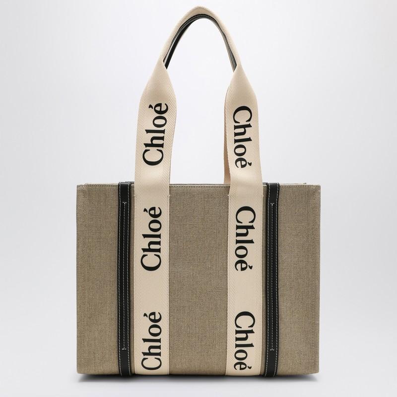 Natural Canvas Woody Bag In White Product Image