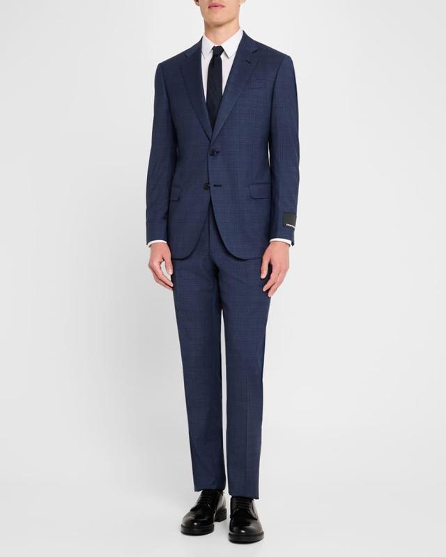 Men's Wool Micro-Windowpane Suit Product Image