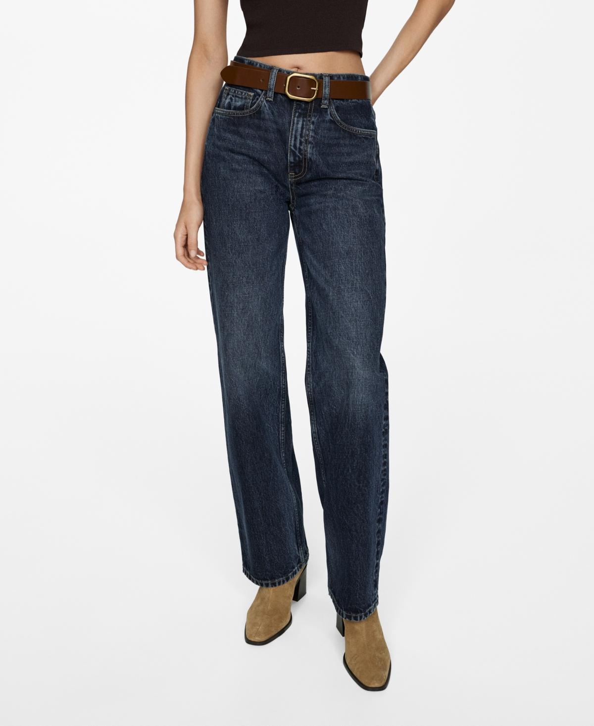 Mango Womens Cecilia Straight-Fit High-Rise Jeans product image