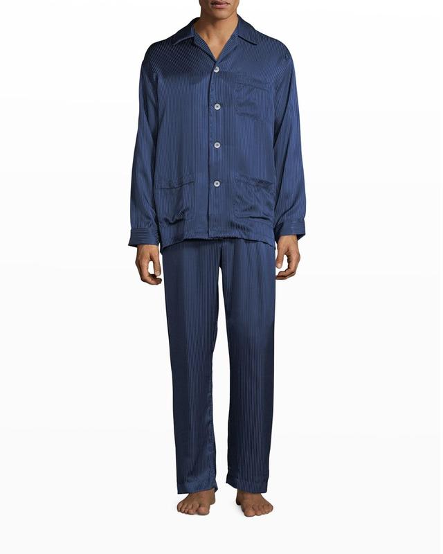 Mens Classic Silk Pajama Set Product Image