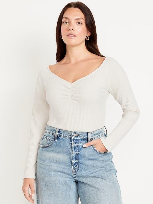 Cinched Rib-Knit Top Product Image