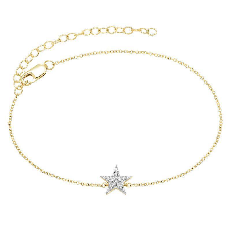 Its Personal 10k Gold Diamond Star Bracelet, Womens Product Image