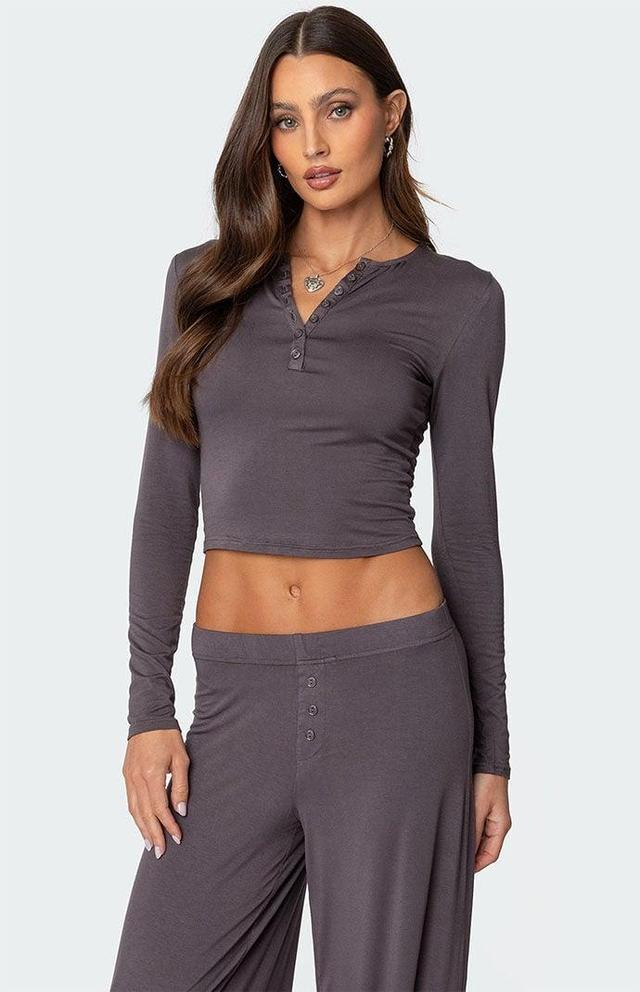 Edikted Womens Kait Henley Top Product Image