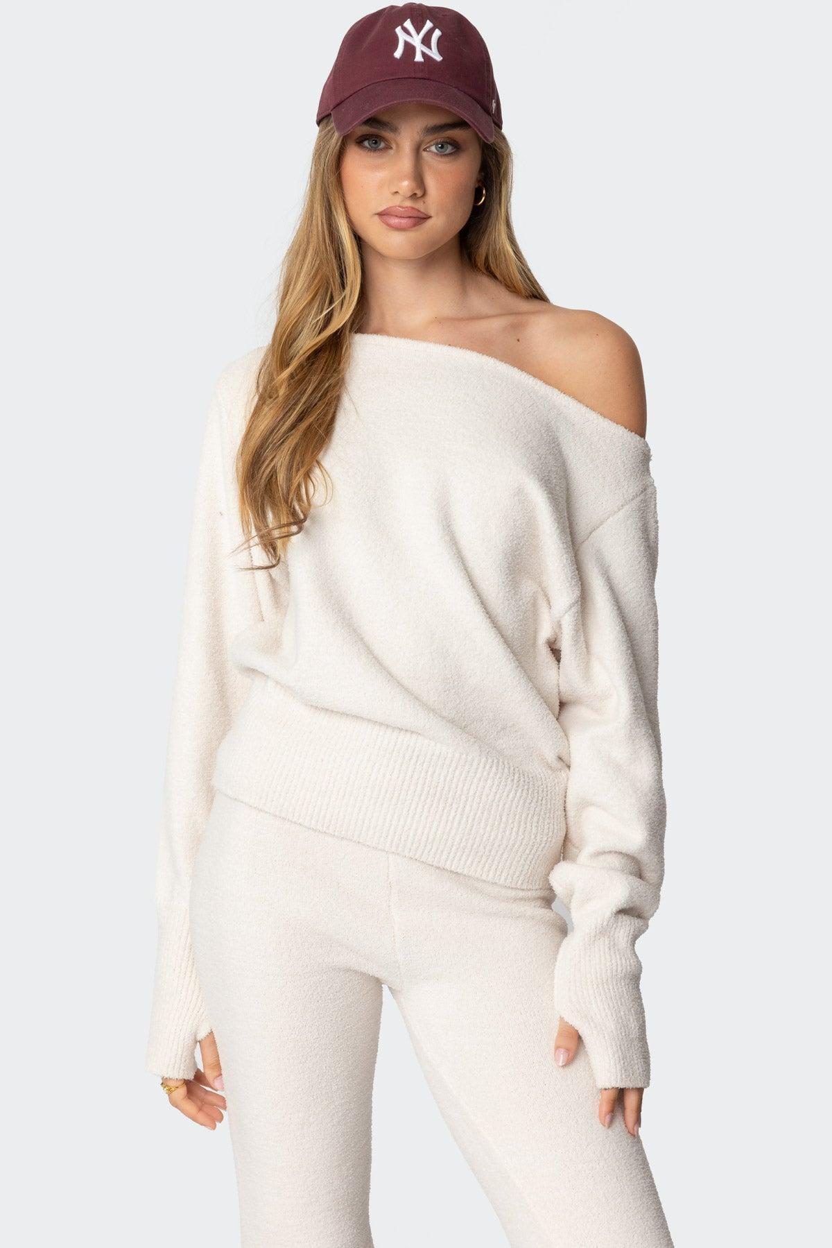 Plush Oversized Asymmetric Sweater Product Image