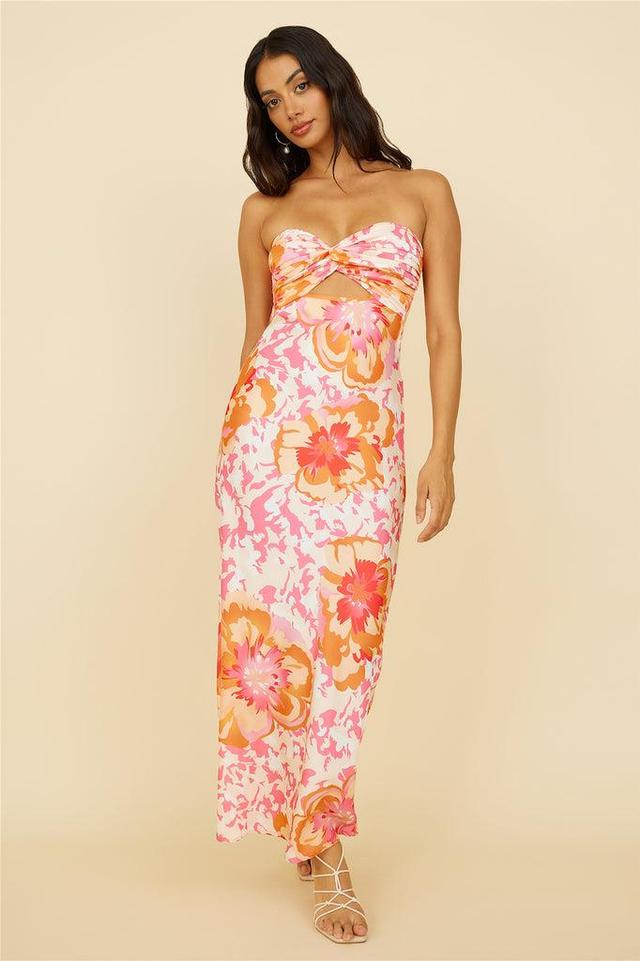 Summer Fairytale Maxi Dress Pink Floral Product Image