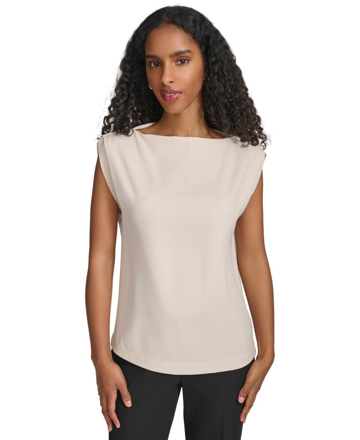 Calvin Klein Womens Sleeveless Boat-Neck Top Product Image