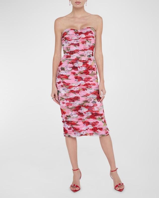 Floral Caprice Strapless Midi Dress Product Image