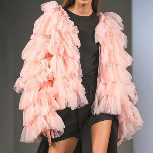 Mesh Ruffle Jacket Product Image