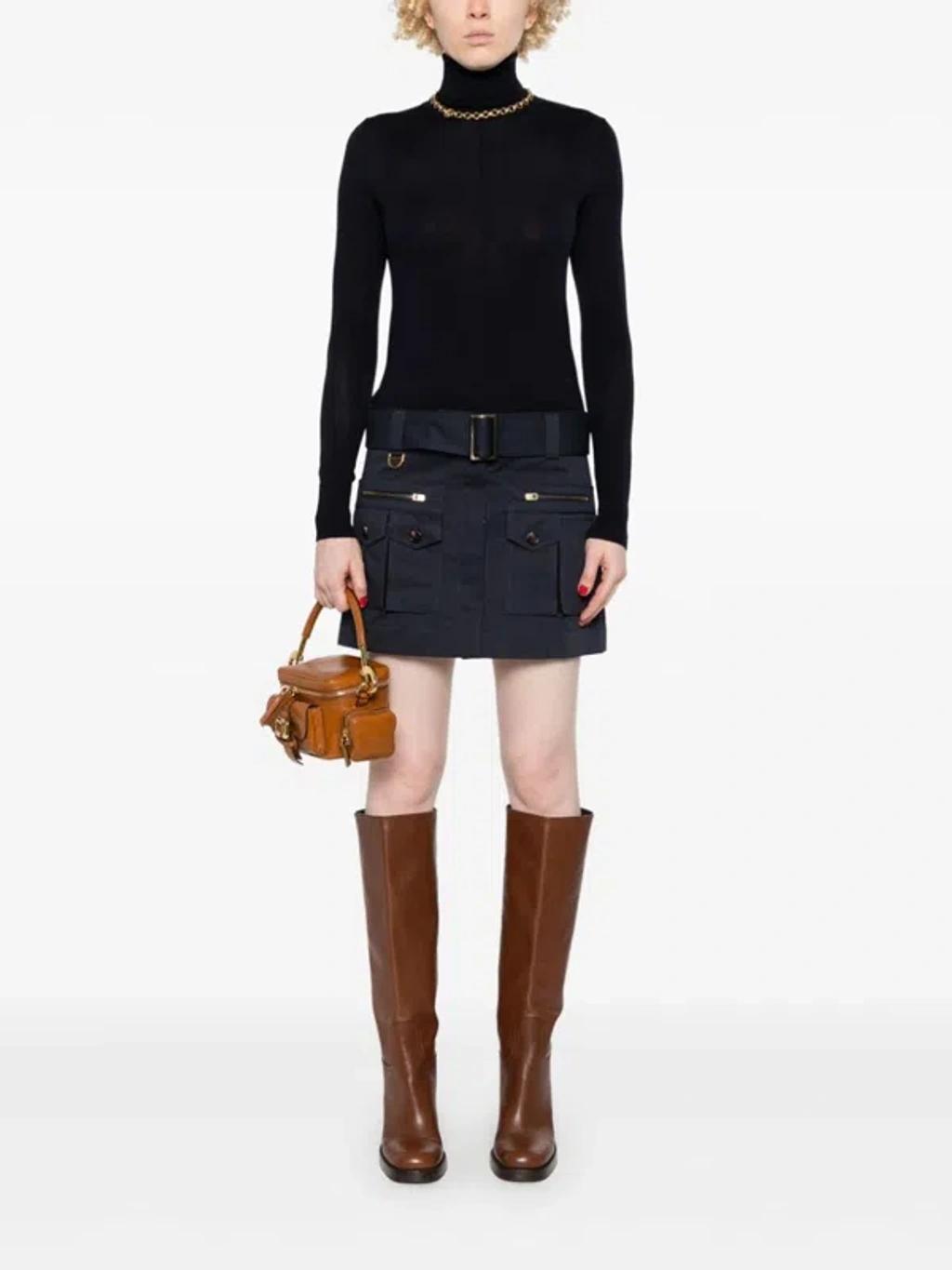 CHLOÉ Roll-neck Sweater In Blue Product Image