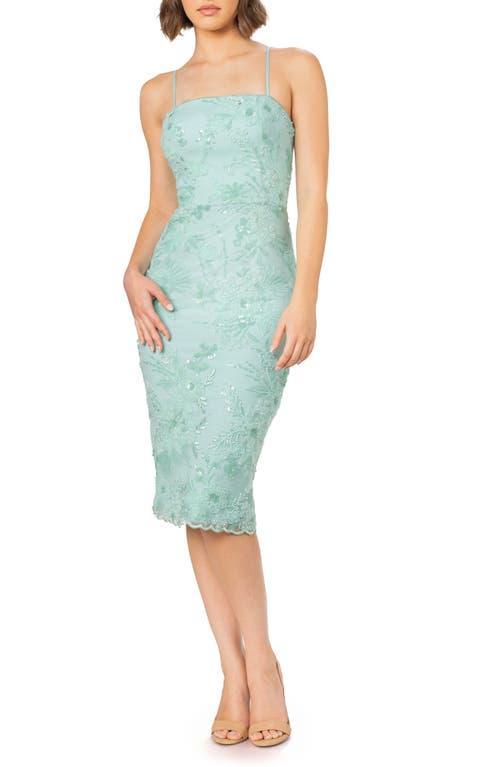 Dress the Population Josselyn Sequin Floral Body-Con Midi Dress Product Image