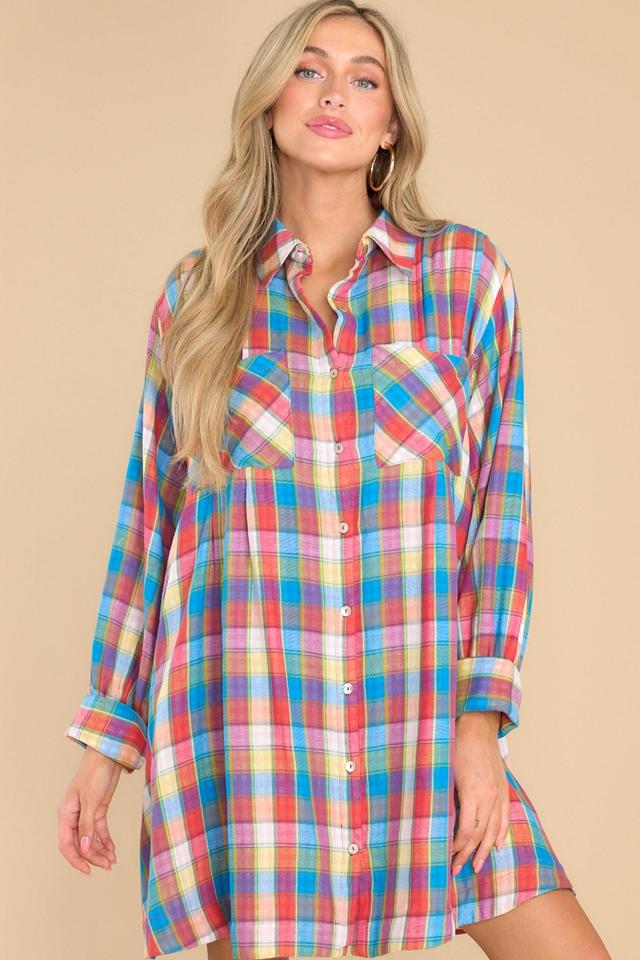 Aura Gliding By Blue Multi Plaid Dress Product Image