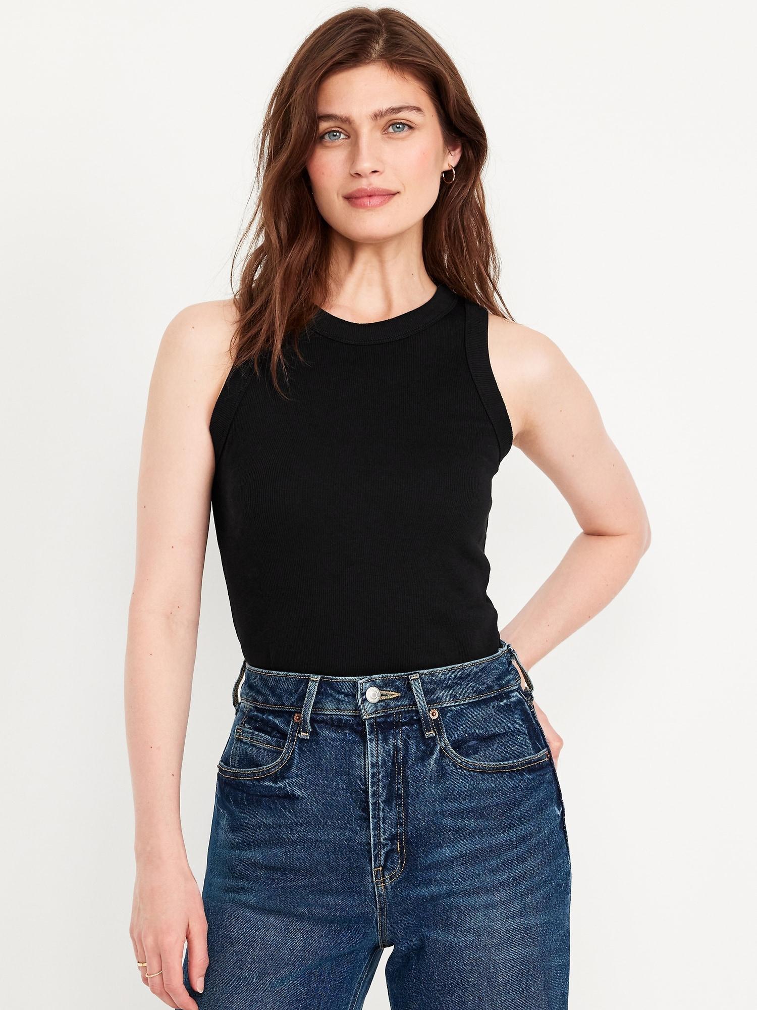 Snug Rib-Knit Crop Tank Top Product Image