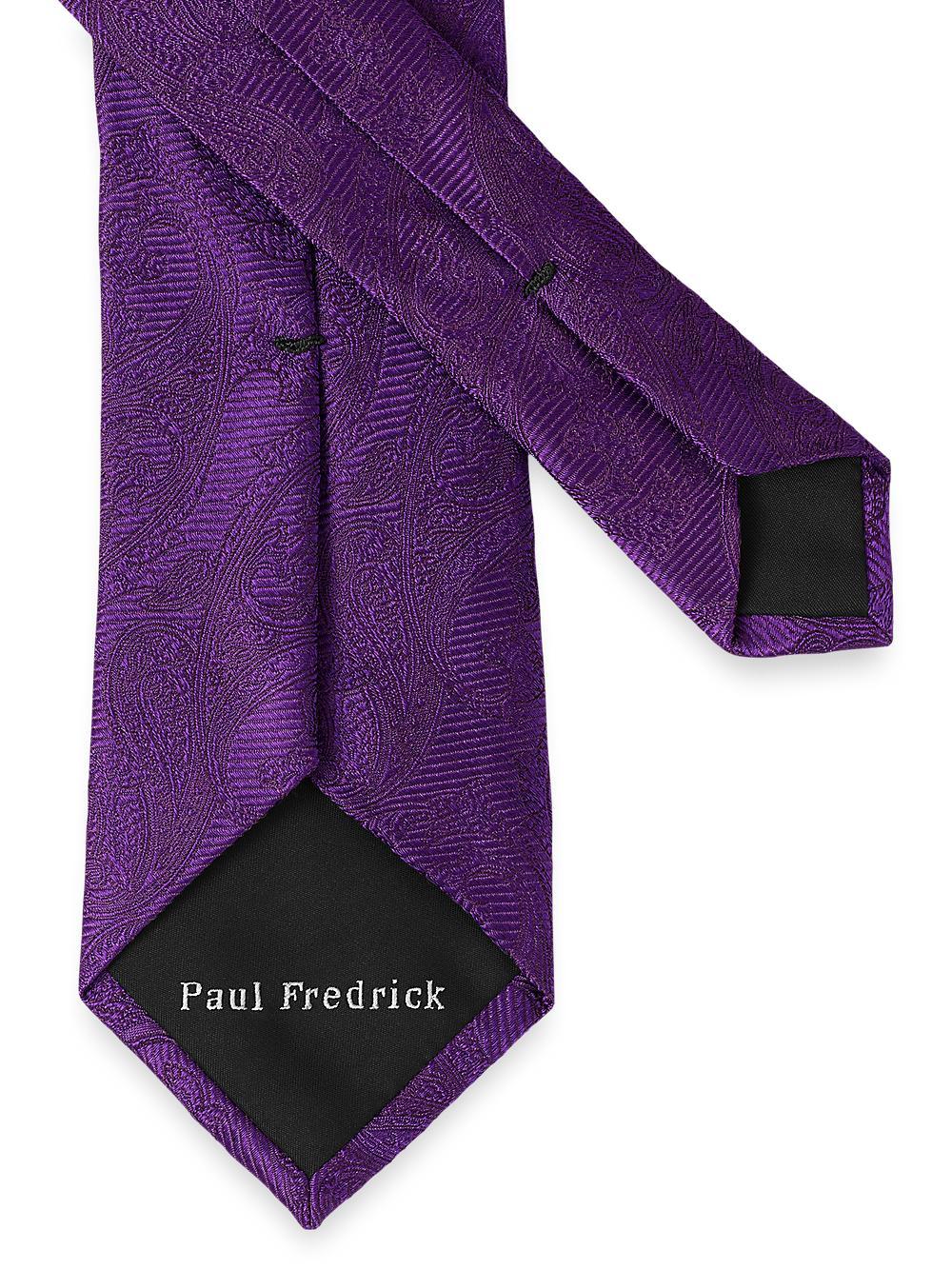 Paisley Woven Silk Tie - Purple Product Image