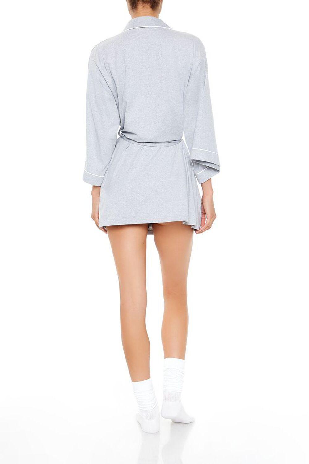 Piped-Trim Tie-Waist Robe | Forever 21 Product Image