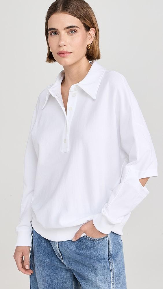 Tibi Summer Sweatshirting Polo Collar Sweatshirt | Shopbop Product Image