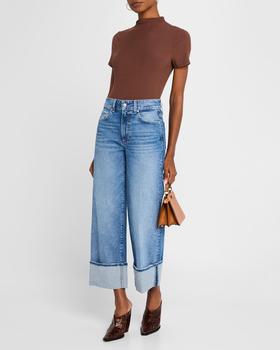 Sasha Wide-Leg Ankle Jeans with Wide Cuff Product Image