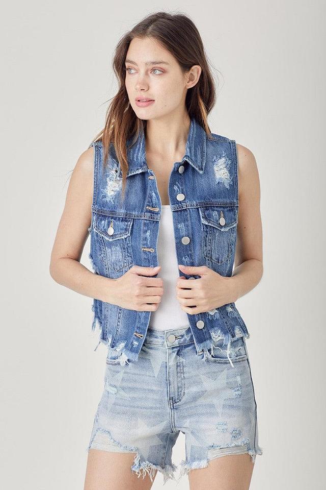 Distressed Cropped Vest Product Image