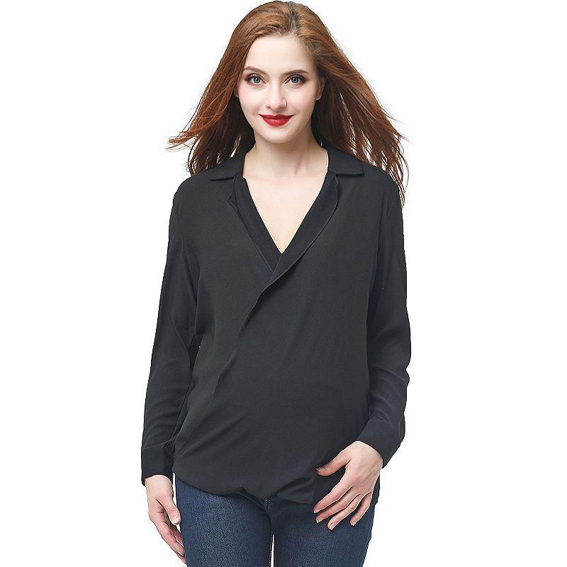 Maternity Pokkori Surplice Drape Front Nursing Blouse, Womens Product Image