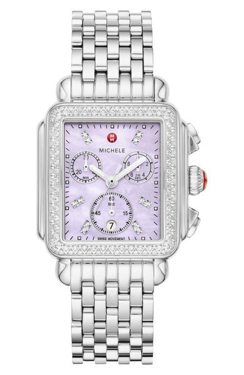 MICHELE Deco Diamond Chronograph Bracelet Watch, 33mm x 35mm Product Image