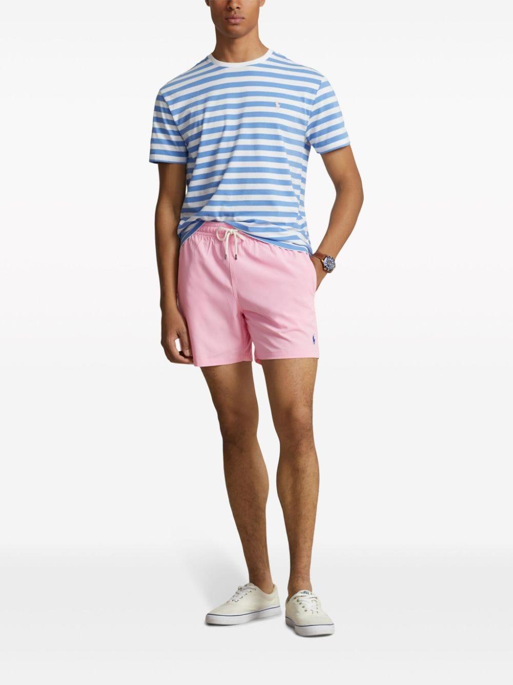 POLO RALPH LAUREN Pink Embroidered Swim Shorts Product Image