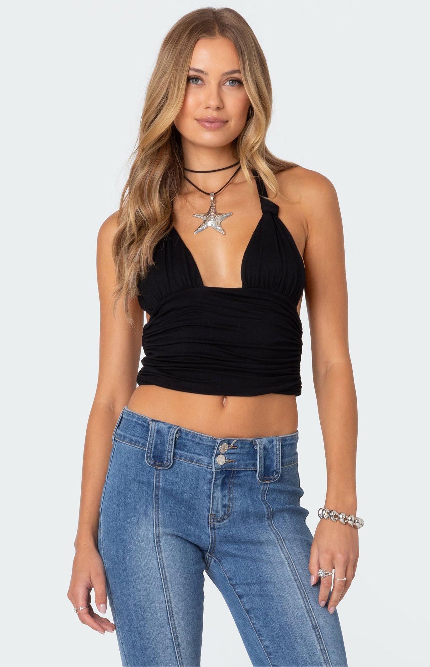 Edikted Women's Lillie Knotted Halter Top product image