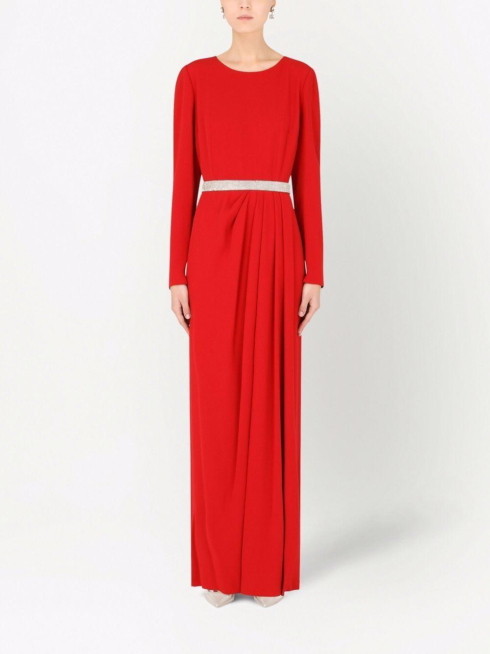 long-sleeve cady maxi dress Product Image