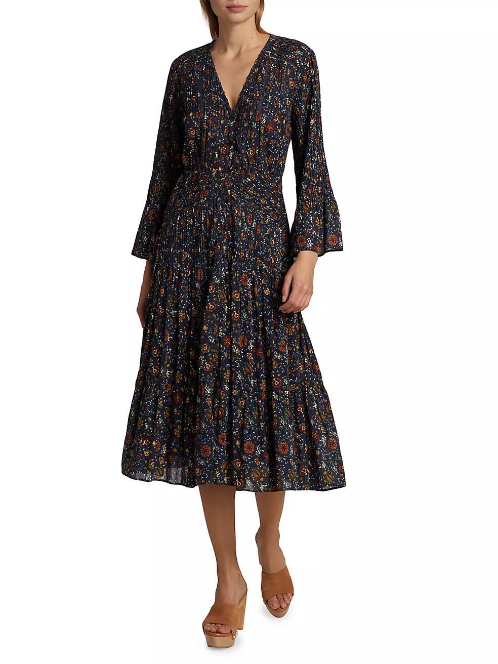 Shireen Pleated Floral Midi-Dress Product Image