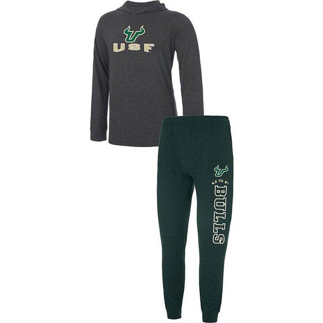 Mens Concepts Sport /Charcoal South Florida Bulls Meter Long Sleeve Hoodie T-Shirt & Jogger Pants Set Product Image